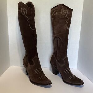 Via Spiga Brown Suede Knee-High Boots